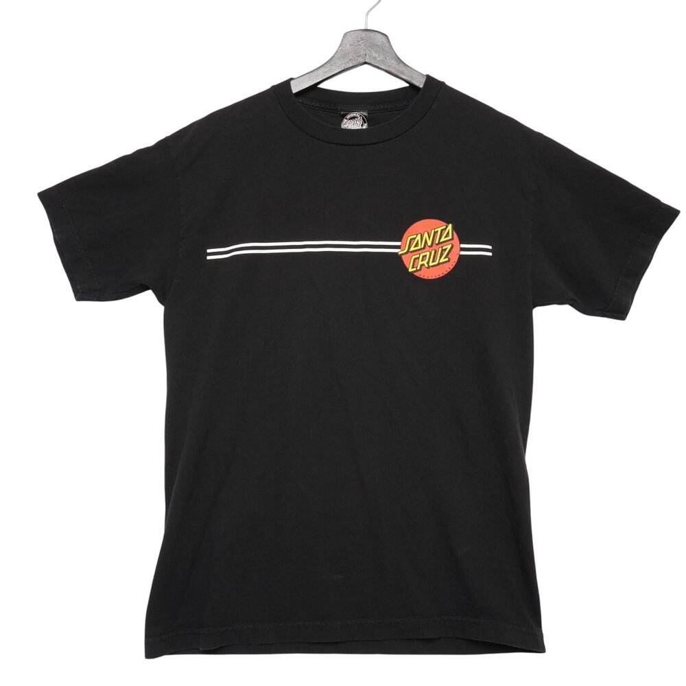 Santa Cruz‎ Skateboards T-Shirt Men’s Medium Black Logo Front & Back Graphic